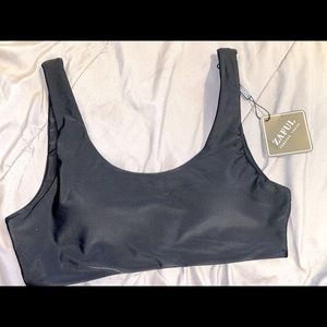 ZAFUL Black scoop neck padded bikini top